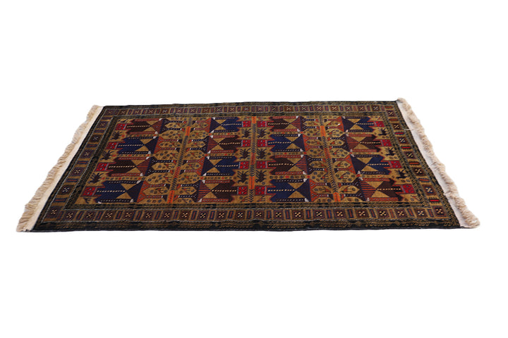 Rare Afghan Baluch Pictorial Tribal Rug, 6' x 3'6", Hand-Knotted Wool with Nomadic Storytelling Imagery, Ariana Rugs West Hollywood & Beverly Hills.