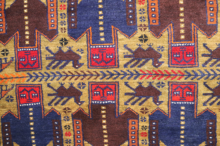 4'x6' Rare Afghan Baluch Pictorial Tribal Rug (6' x 3'6") | Ariana Rugs