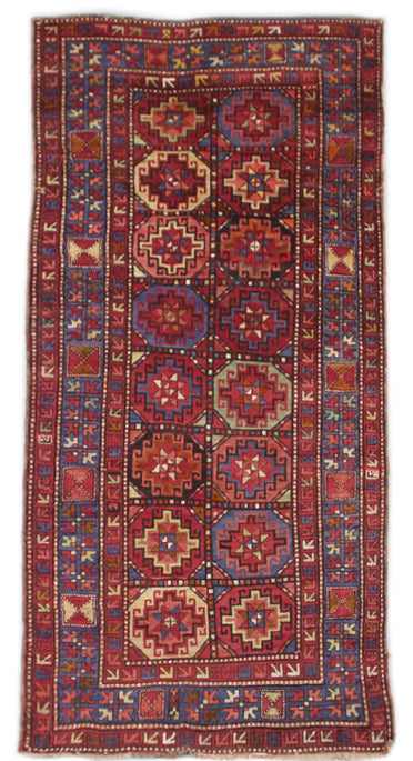 5x9 Red Antique Wool Rug | Hand-knotted | Caucasian Design