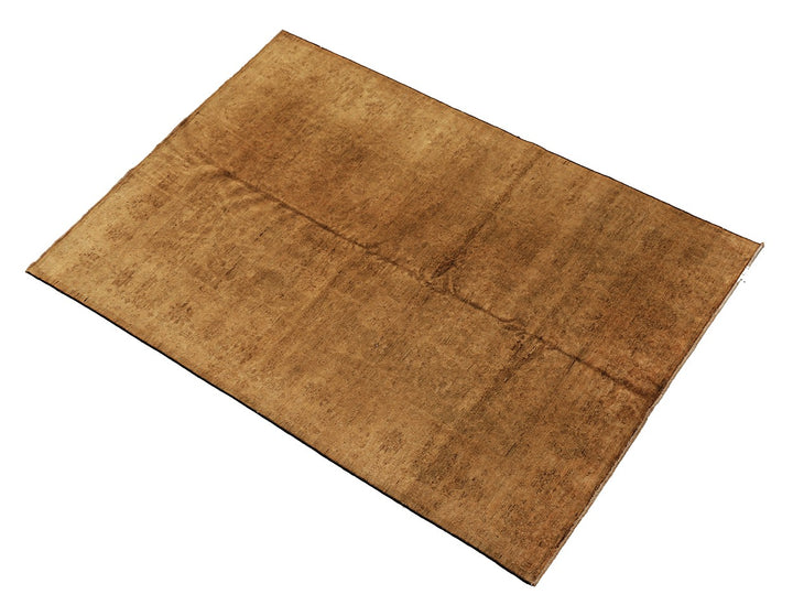 6'0" x 9'2" Saturated Gold Overdye hand-knotted luxury Afghan rug in organic wool featuring a rich Persian design, ethically woven by Hazara women artisans.