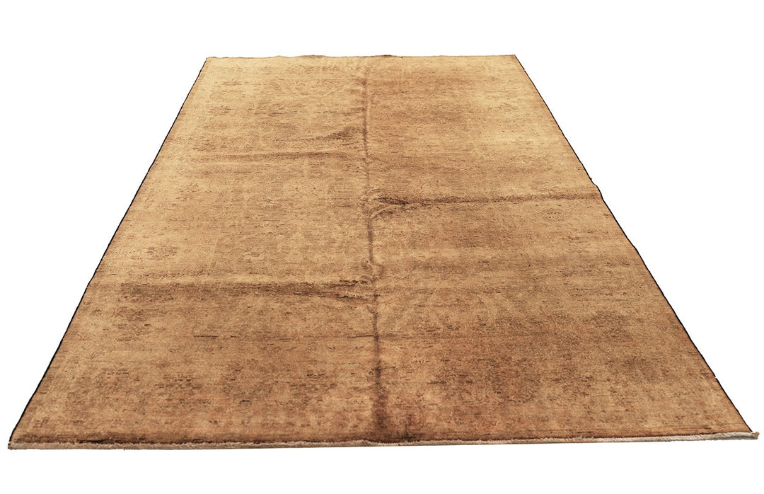 6'0" x 9'2" Saturated Gold Overdye hand-knotted luxury Afghan rug in organic wool featuring a rich Persian design, ethically woven by Hazara women artisans.