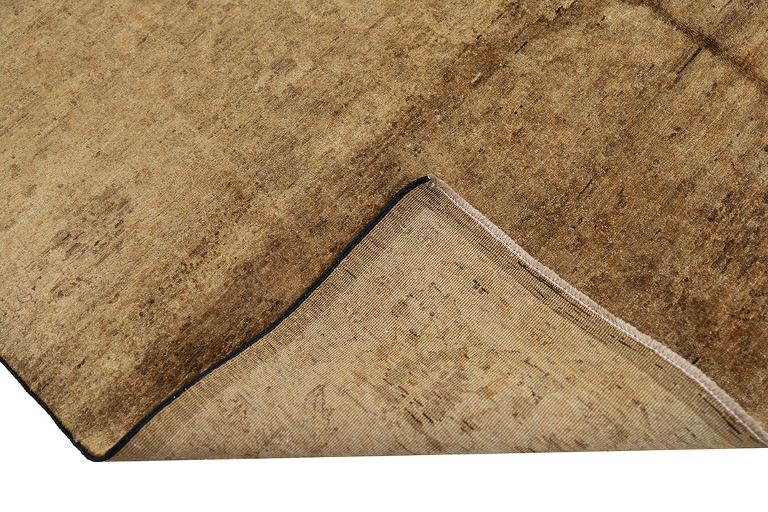 6'0" x 9'2" Saturated Gold Overdye hand-knotted luxury Afghan rug in organic wool featuring a rich Persian design, ethically woven by Hazara women artisans.