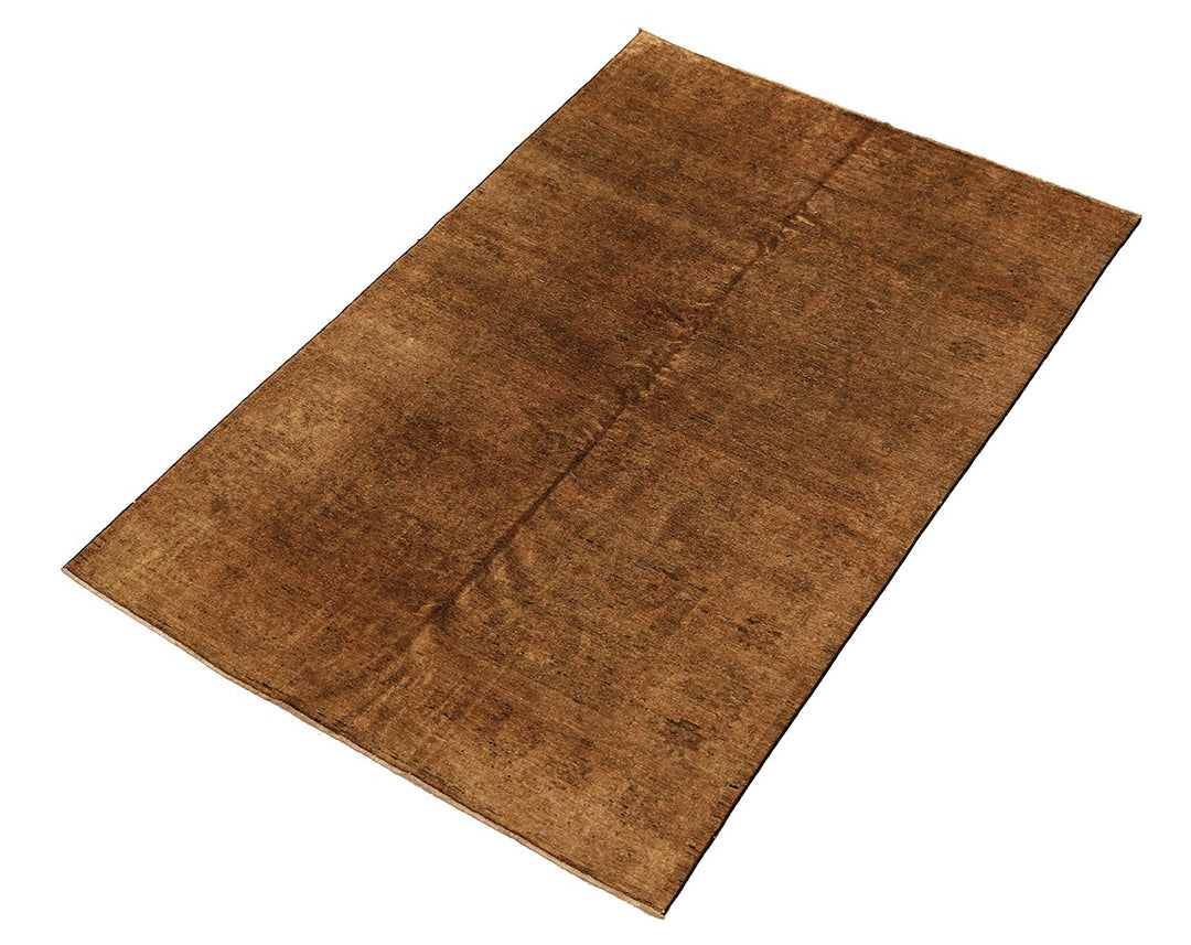 6'0" x 9'2" Saturated Gold Overdye hand-knotted luxury Afghan rug in organic wool featuring a rich Persian design, ethically woven by Hazara women artisans.