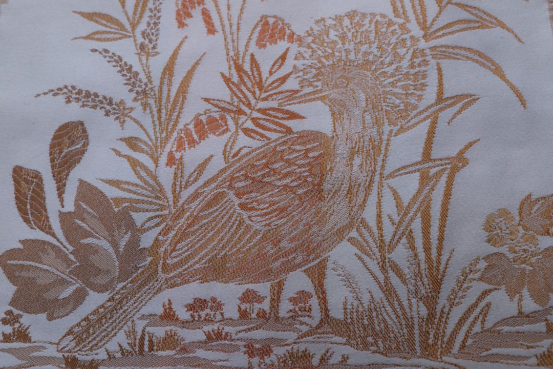 Silver and Terra-cotta Pictural Bird Pillowcase