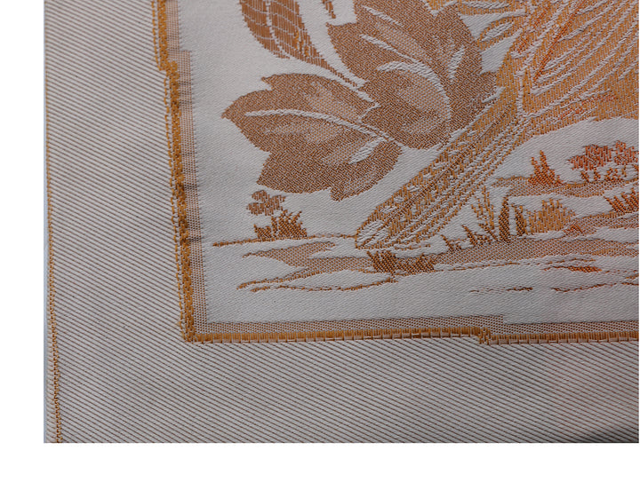 Silver and Terra-cotta Pictural Bird Pillowcase