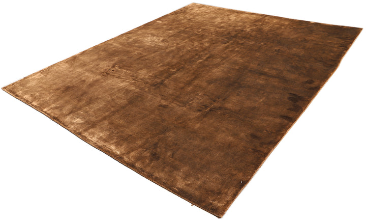 Ariana Modern Hand-Knotted Silk Rug in Solid Mocha