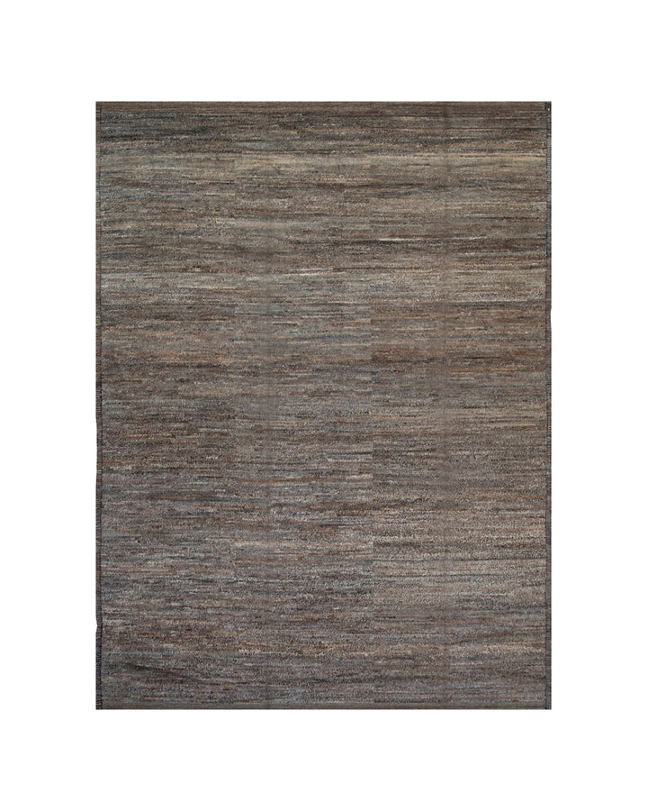 Dark Brown and Grey Barchi Moroccan-Style Organic Wool Rug