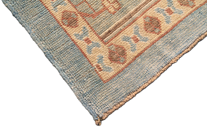Traditional-Ushak-Ivory-Pastel-Orange-Arts-and-Crafts-Floral-Rug-15x11