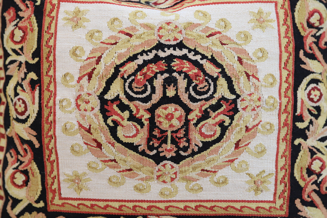 Handcrafted 20x20 Versace-style handwoven luxury throw pillowcase by Ariana Rugs West Hollywood