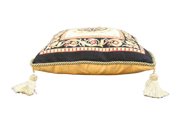 Handcrafted 20x20 Versace-style handwoven luxury throw pillowcase by Ariana Rugs West Hollywood