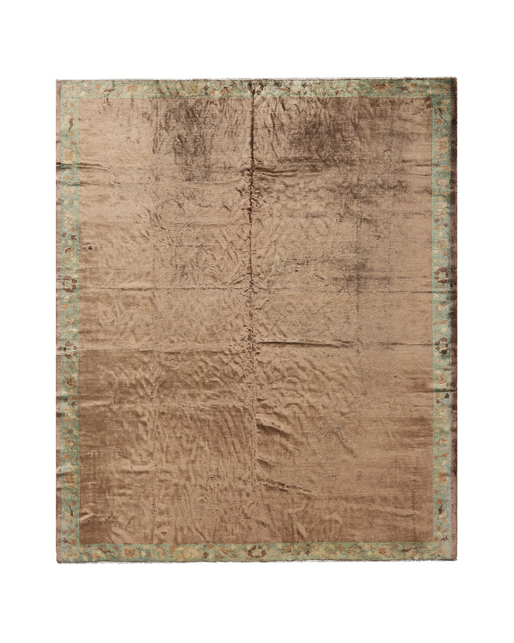 9'x11' Ariana Vintage Art Deco Rug in Brown and Green