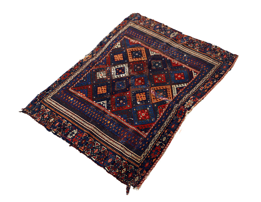 Vintage Persian Kurdish Bagface | Hand-Knotted & Handwoven Tribal | 2'x4'