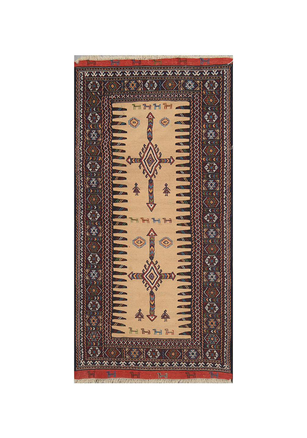 Hand-Woven Vintage Persian Baluch Sofreh Kilim