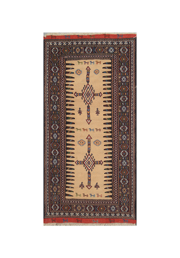 Hand-Woven Vintage Persian Baluch Sofreh Kilim