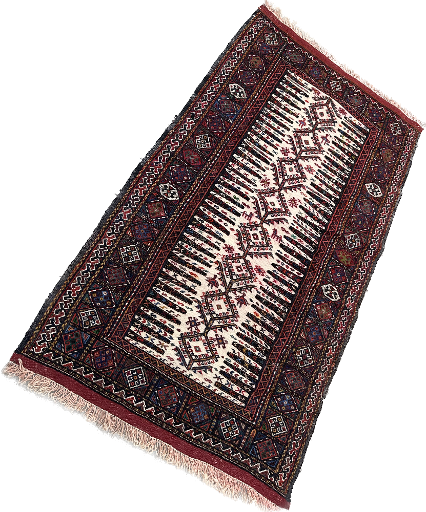 ntique East Persian Quchan Baluch Soumak Kilim