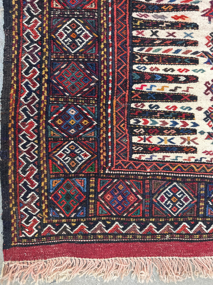 ntique East Persian Quchan Baluch Soumak Kilim