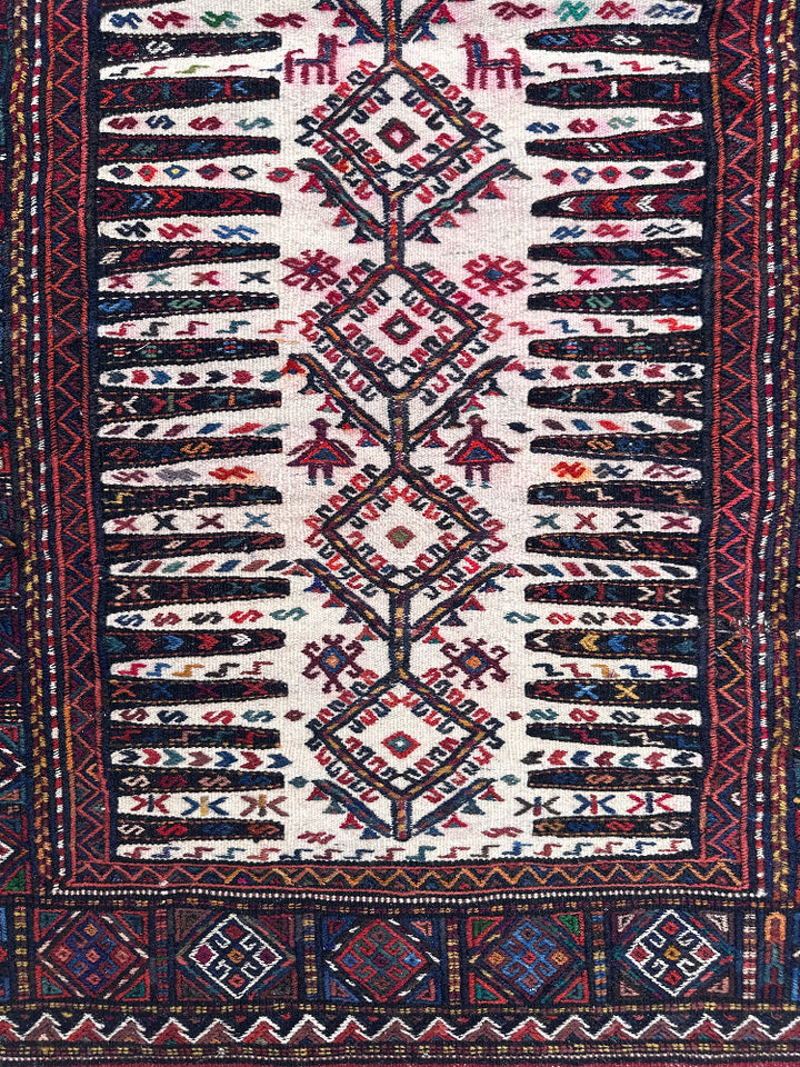 ntique East Persian Quchan Baluch Soumak Kilim
