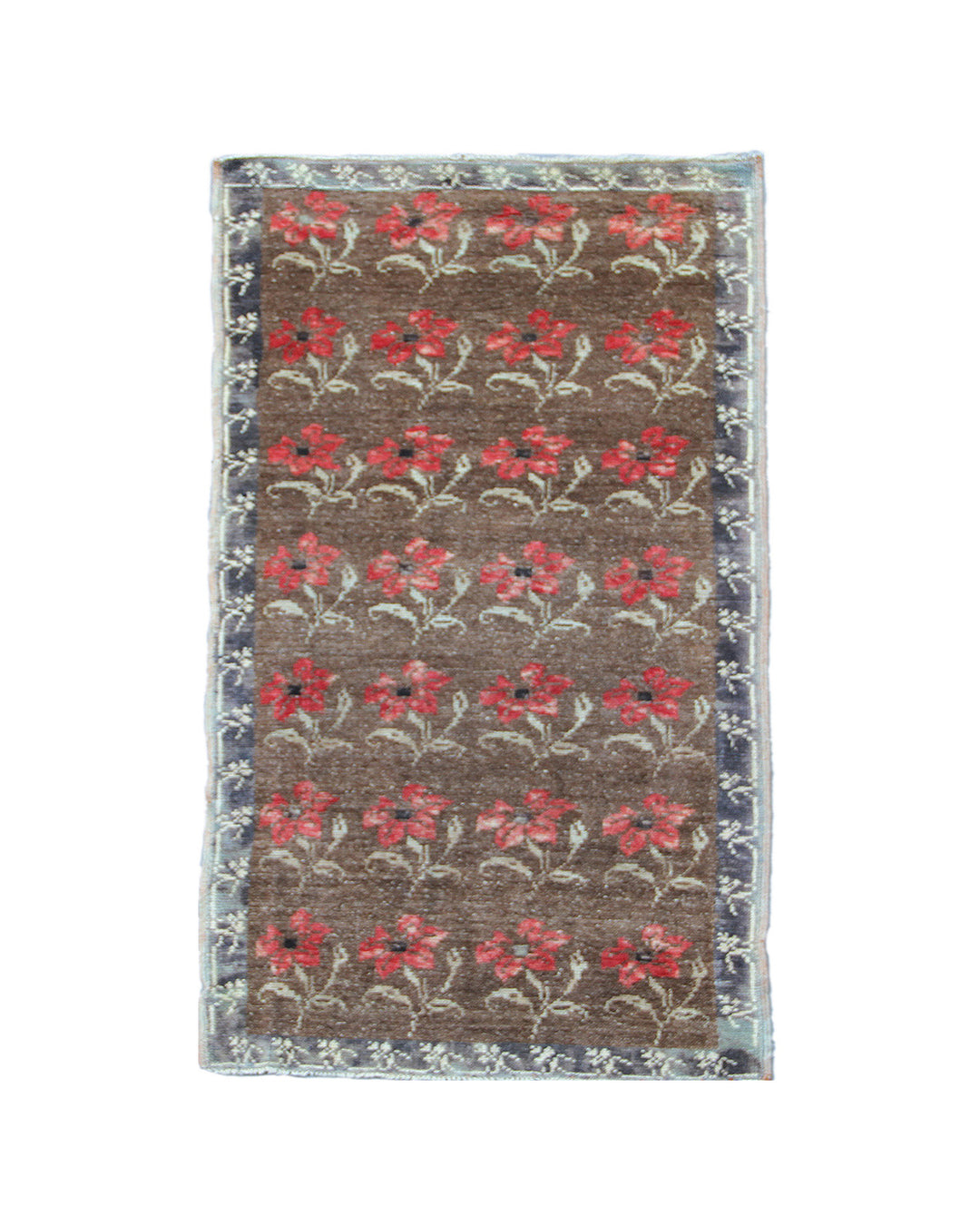 3'x6' Hand-Woven Tribal Turkish Rug in Brown and Pink