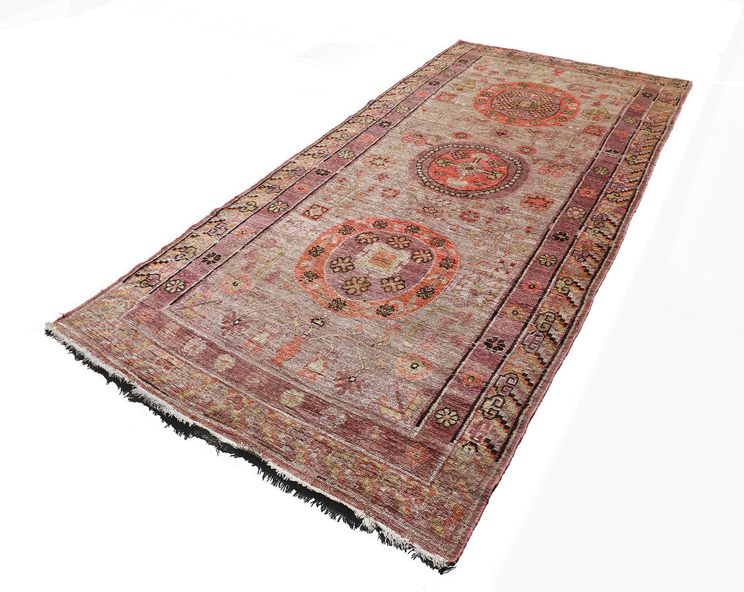 5'x10' Wool Rug | Vintage Samarkand Khotan Area Rug