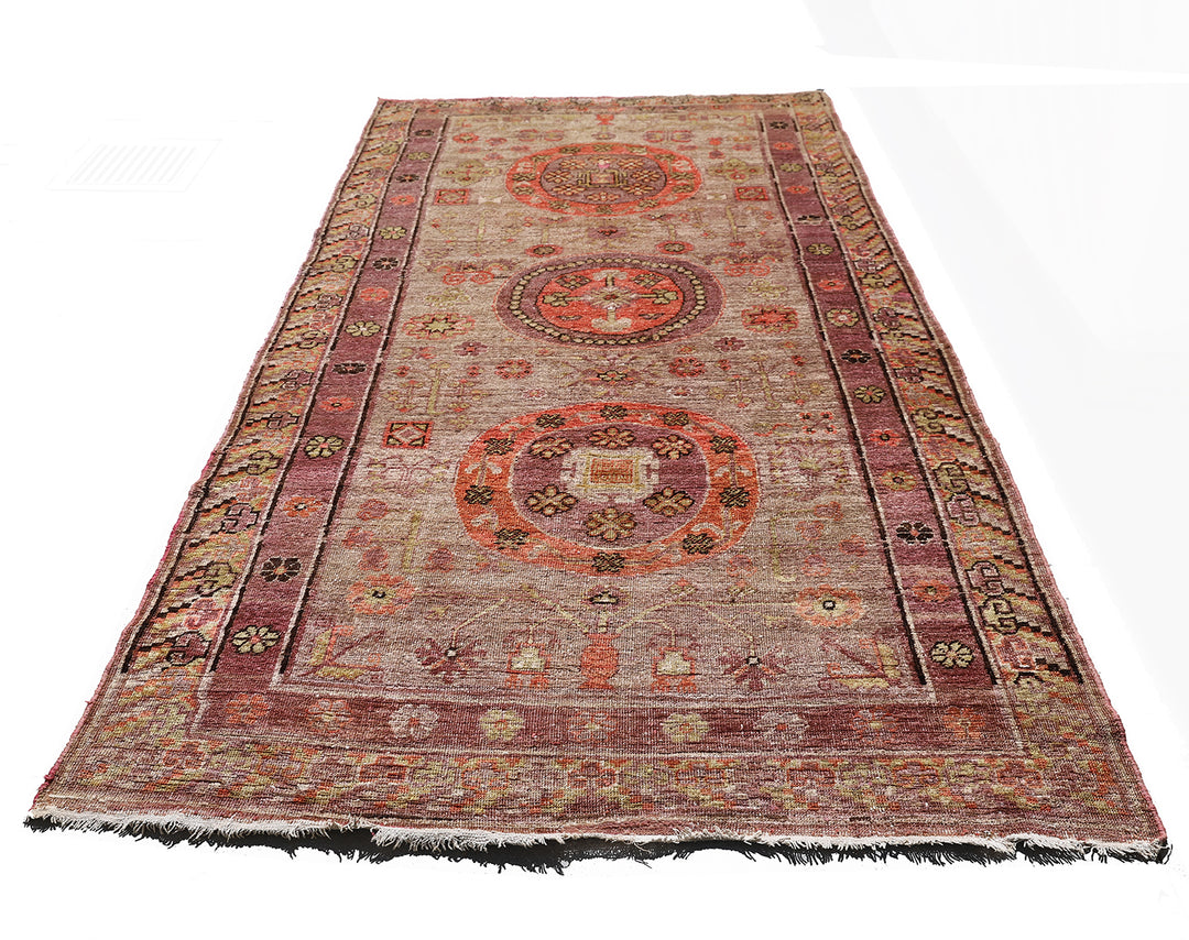 5'x10' Wool Rug | Vintage Samarkand Khotan Area Rug