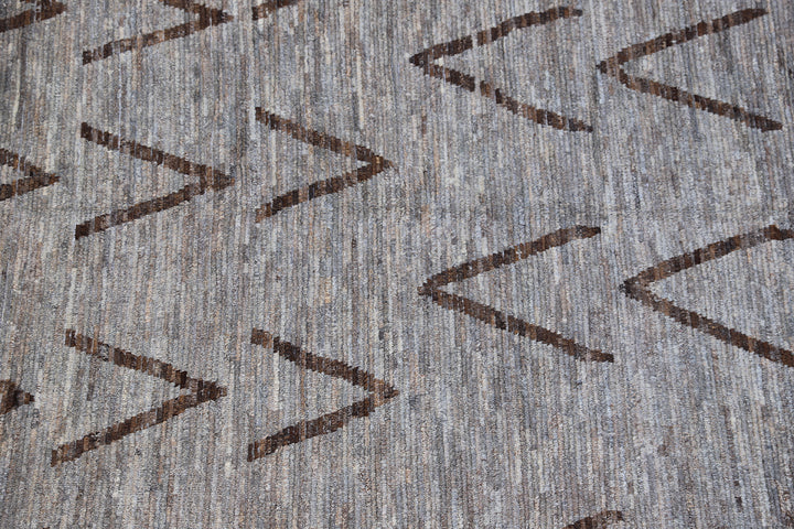 10' x 14' Ariana Moroccan Style Barchi Rug | Grey & Brown