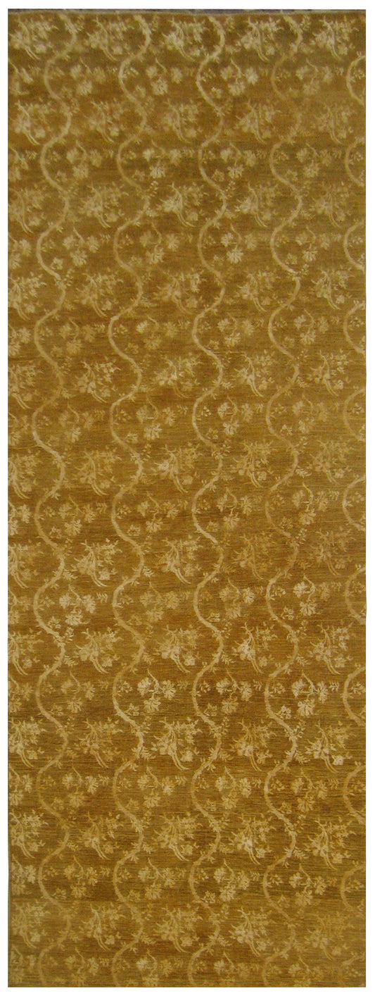 5'x15' Gold Silk and Wool Ariana Traditional Wide Runner Rug