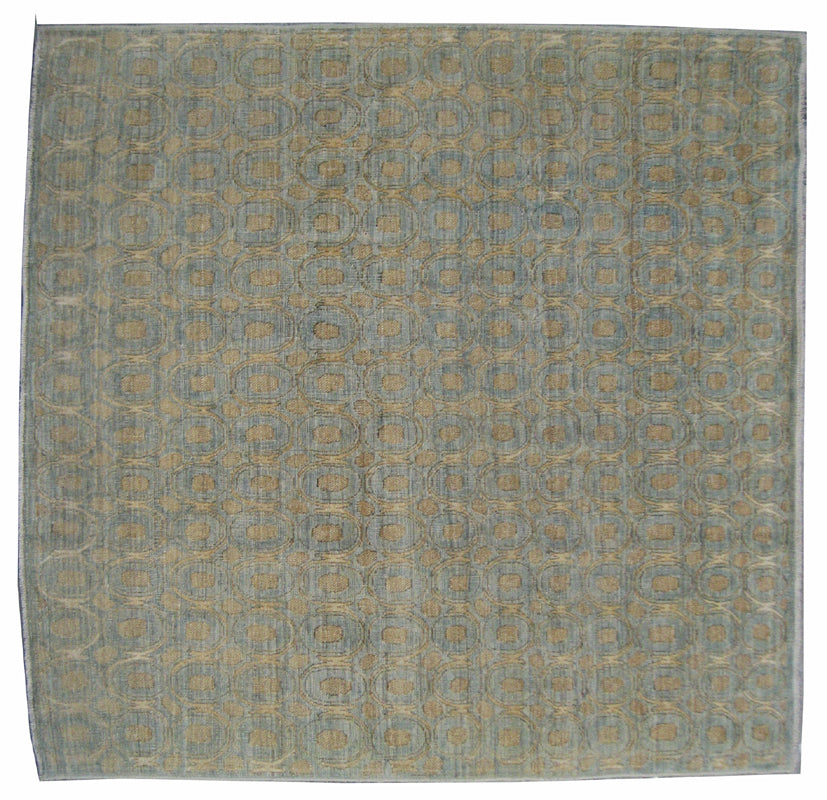4x4 Circular Design Wool And Silk Ariana Modern Small Square Rug