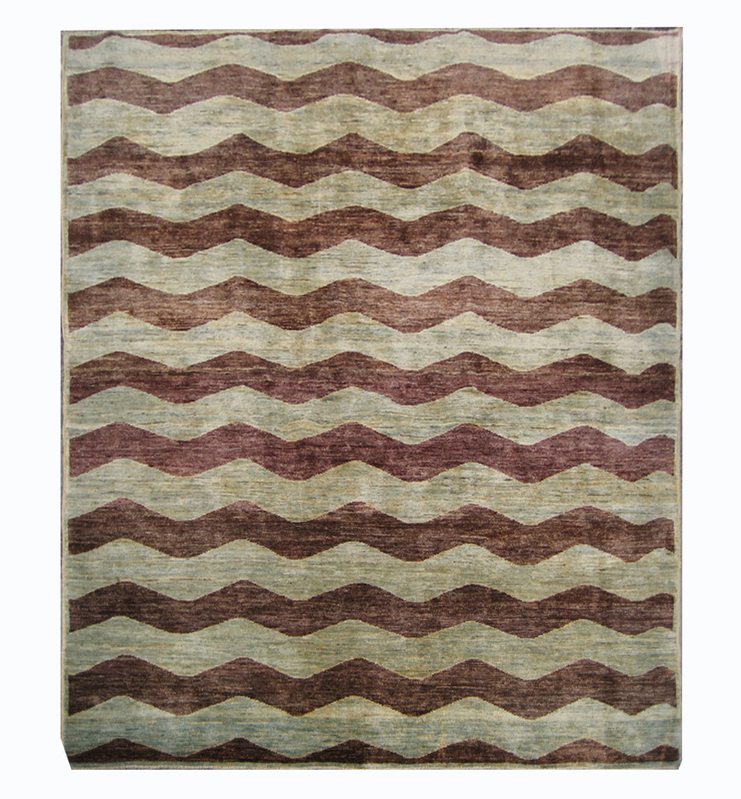 6'x7' Ariana Modern Striped Hand Knotted Wool Rug