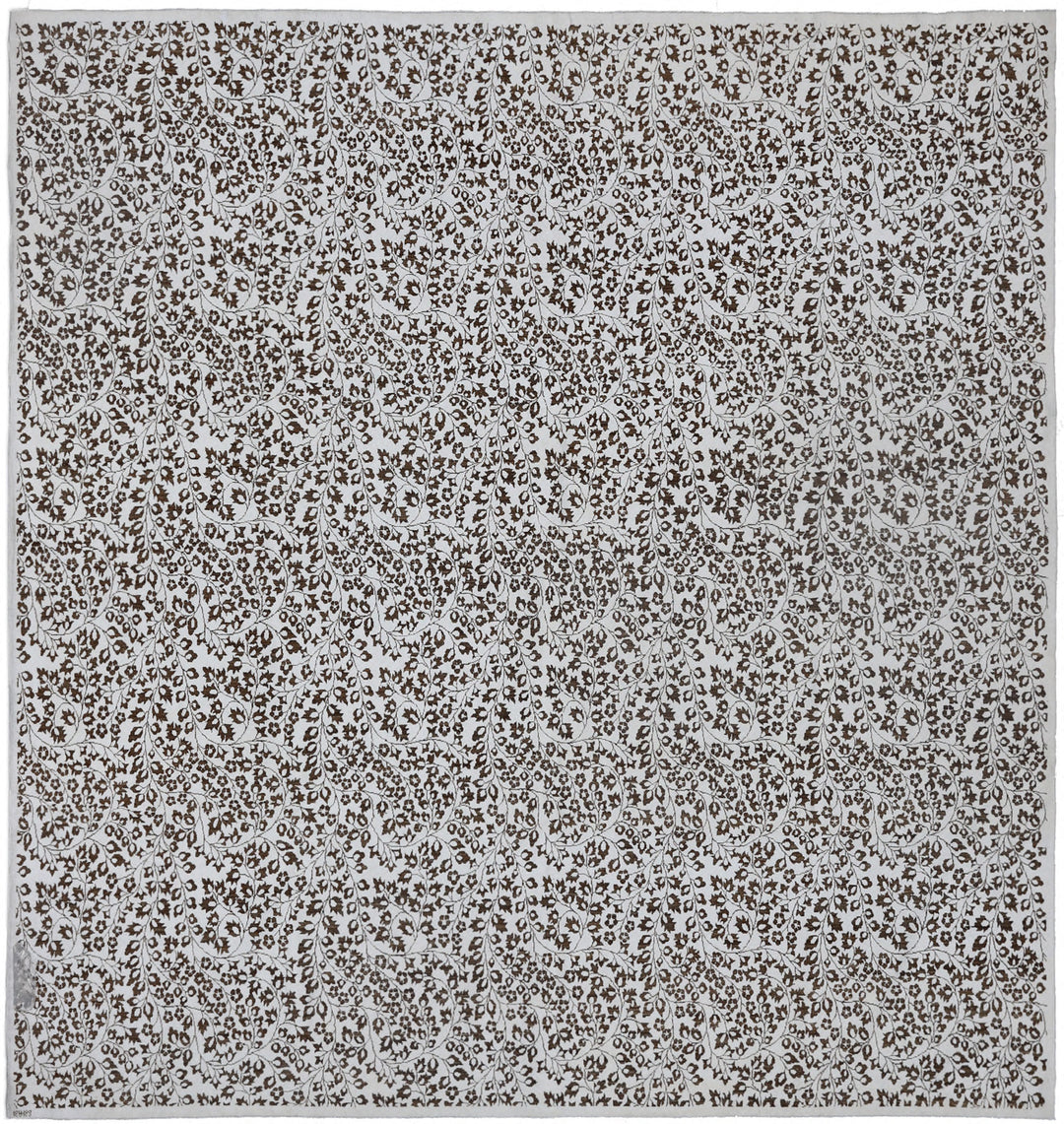 Unique 10x10 Ariana transitional Mille Fleur French design rug in hand-spun wool and cotton from a trusted dealer with over 45 years of experience.