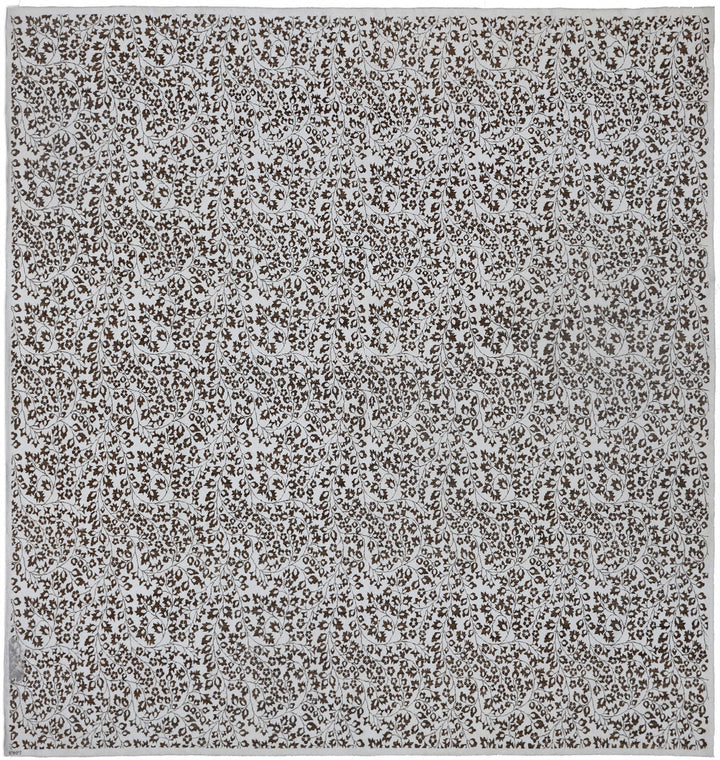 Unique 10x10 Ariana transitional Mille Fleur French design rug in hand-spun wool and cotton from a trusted dealer with over 45 years of experience.
