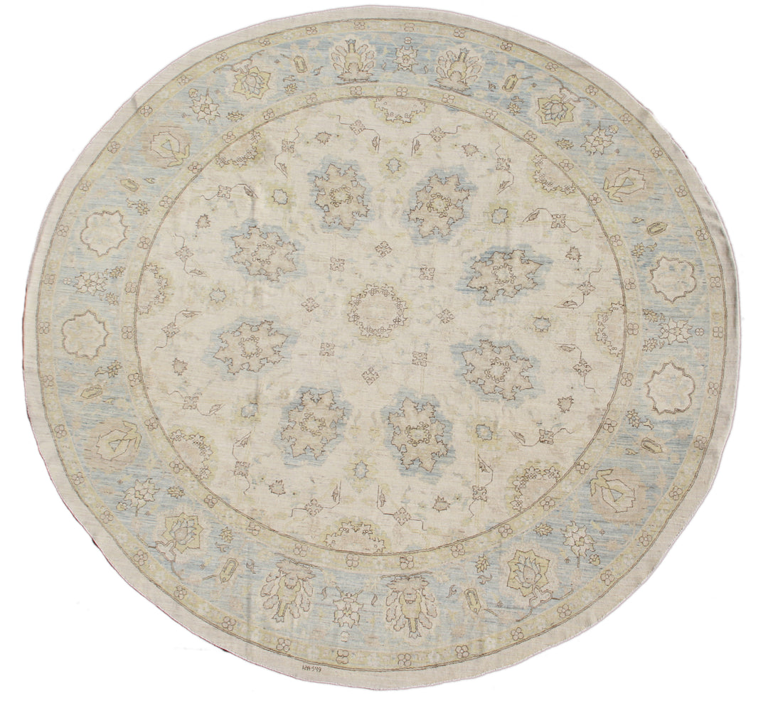 Round Wool Rug | Hand-Knotted Ariana Traditional 