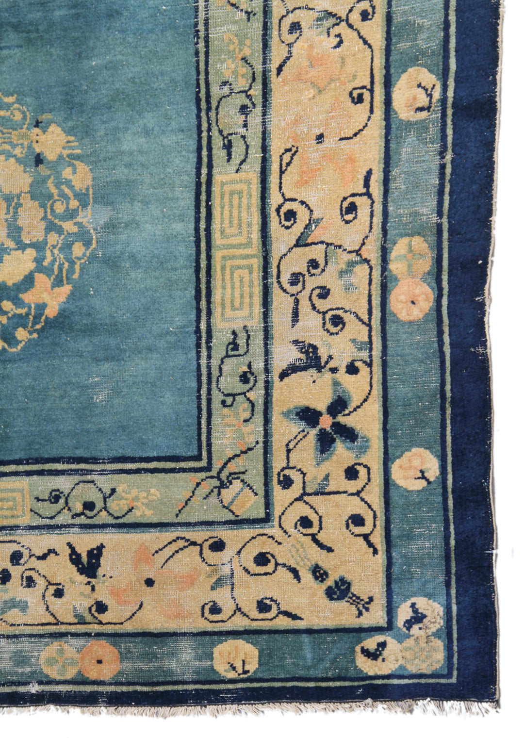 10'x12' Antique Blue Peking Rug with Central Dragon Medallion | Over 100 Years Old