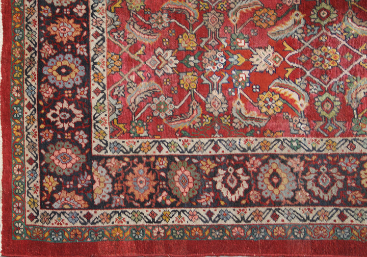 Antique Persian Mahal Rug | Red & Blue | Wool Area Rug