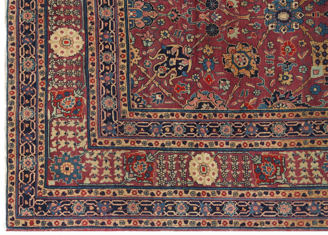 Antique Persian Tabriz Rug | Vase Carpet Design Area Rug