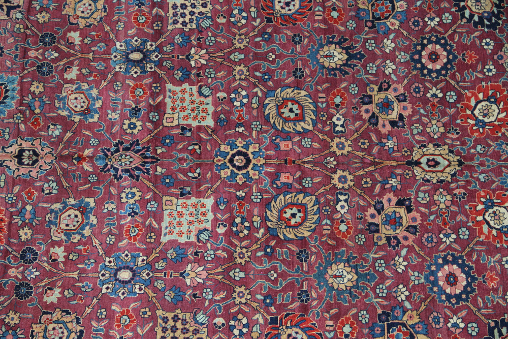 Antique Persian Tabriz Rug | Vase Carpet Design Area Rug