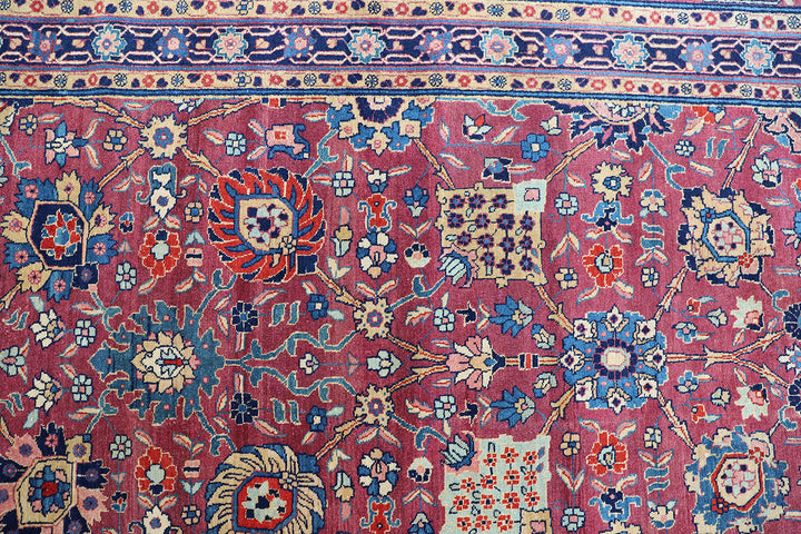 Antique Persian Tabriz Rug | Vase Carpet Design Area Rug