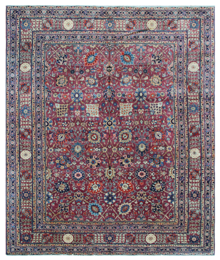 Antique Persian Tabriz Rug | Vase Carpet Design Area Rug