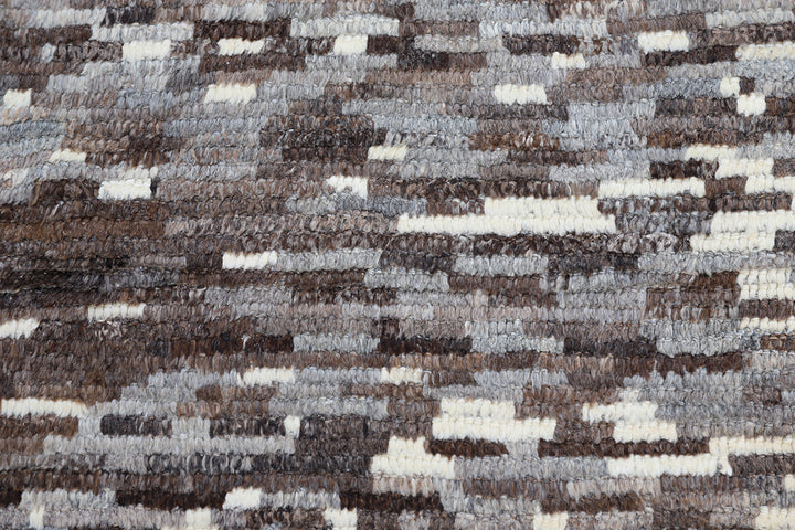 10'x12' Afghan Rug | Ariana Moroccan Style Grey | Shaggy Barchi Rug