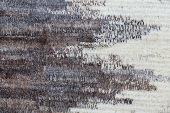 10'x13' Afghan Rug | Moroccan Style Shaggy | Brown Ivory Barchi Rug