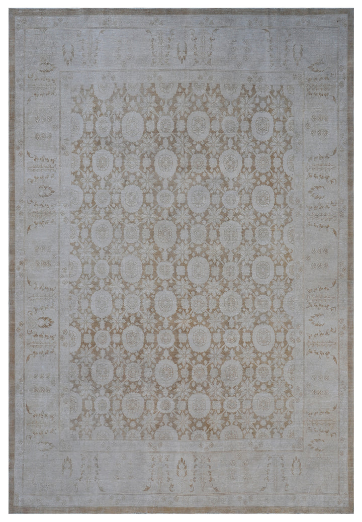 10'x13' Brown Wool Area Rug |Ariana Traditional | Tabriz Rug