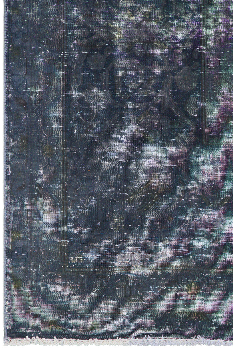 10'x13' Grey Blue Overdyed Vintage Persian Rug | Hand-Knotted Wool 