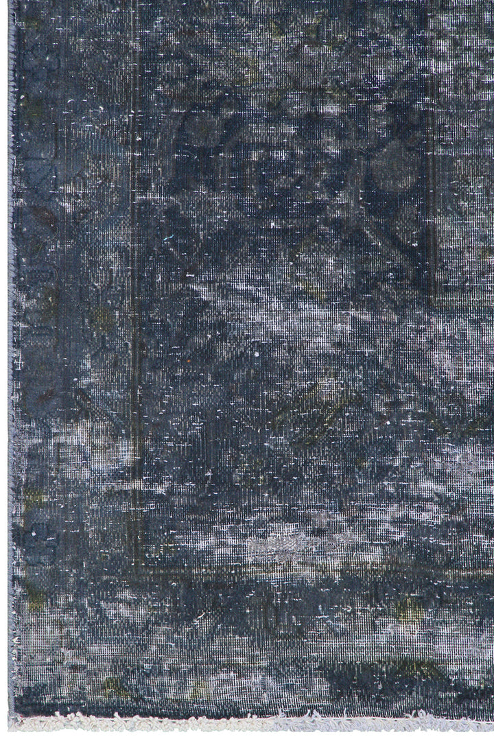10'x13' Grey Blue Overdyed Vintage Persian Rug | Hand-Knotted Wool 