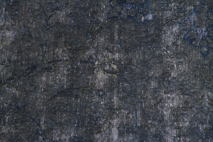 10'x13' Grey Blue Overdyed Vintage Persian Rug | Hand-Knotted Wool 