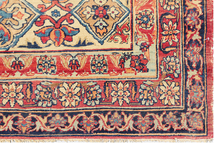 Antique Persian Kermanshah Rug | Classic Floral Wool Rug