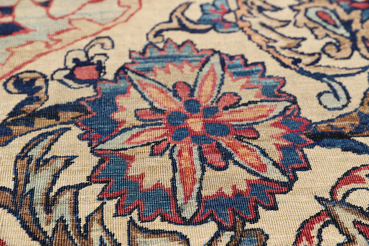 Antique Persian Kermanshah Rug | Classic Floral Wool Rug