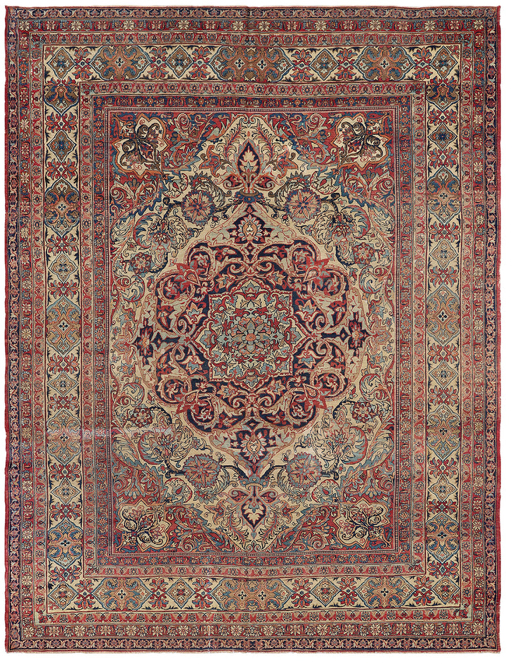 Antique Persian Kermanshah Rug | Classic Floral Wool Rug