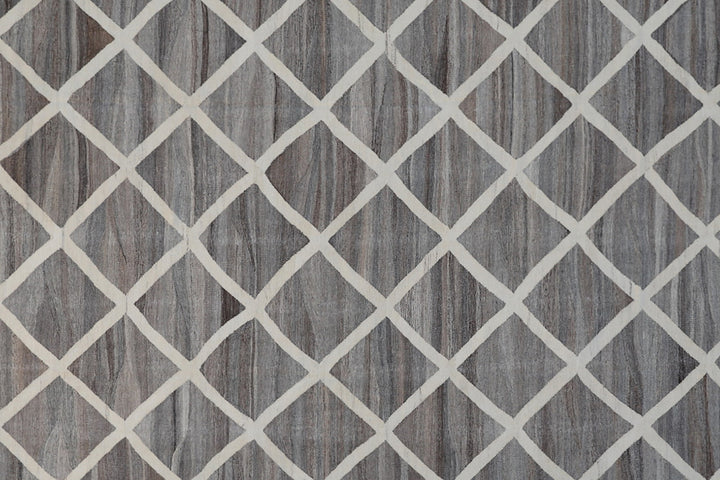 10'x13' Large Kilim | Geometric Wool | Grey Ivory Ariana Kilim Rug