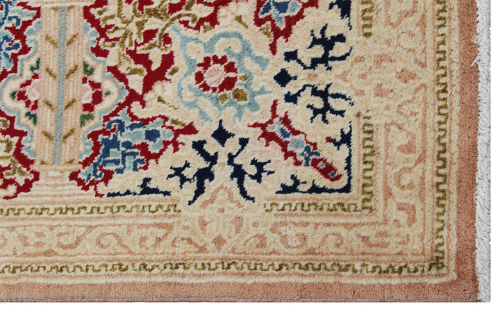 Persian Kerman Rug | Gold Blue Red | Wool Area Rug