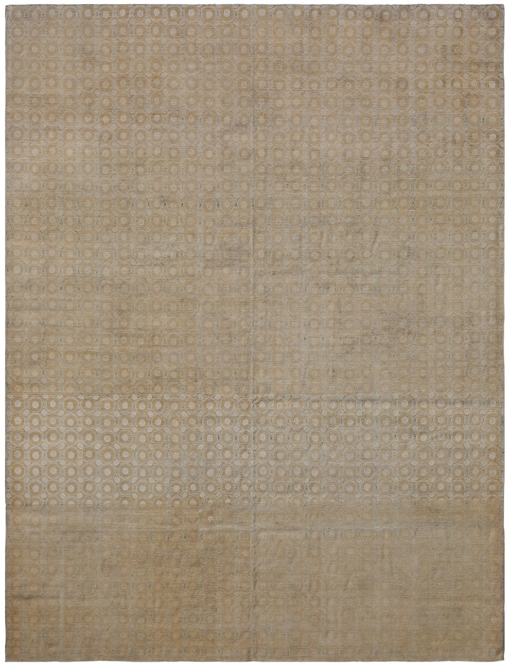10'x13' Silk & Wool Area Rug | Circular Design Modern Rug