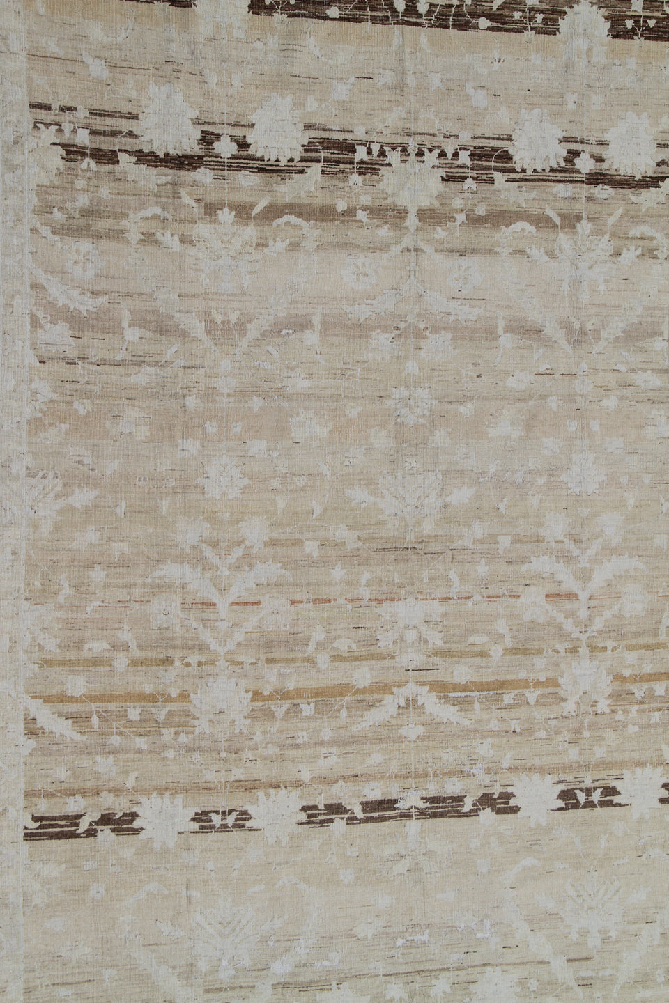 10'x13' Vintage-Style Rug | Abrashed | Beige & Gold | Zero Pile | Ariana Vintage